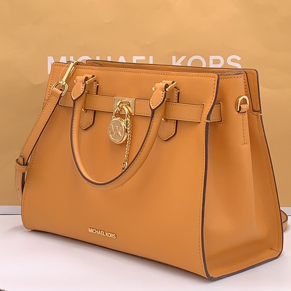 Michael Kors Hamilton Meidum Satchel Shoulder Crossbody Bag CIDER COLOR - Picture 3 of 14